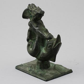 SKULPTUR, grönpatinerad brons, art deco, 1930-tal.