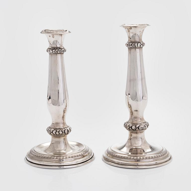 Ljusstakar, ett par, silver, Österrike-Ungern 1847.