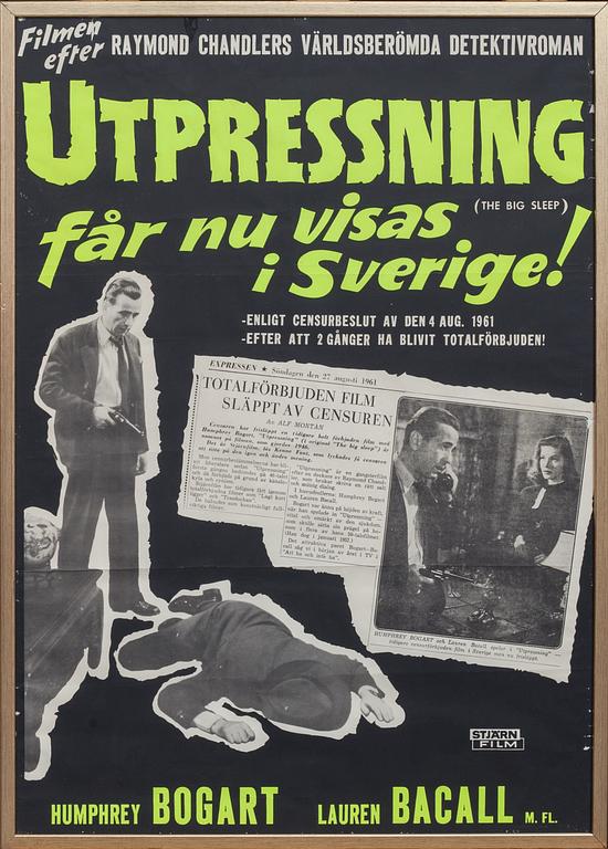 FILMAFFISCHER, 3 st. Bl.a. "Utpressning". 1900-talets mitt.