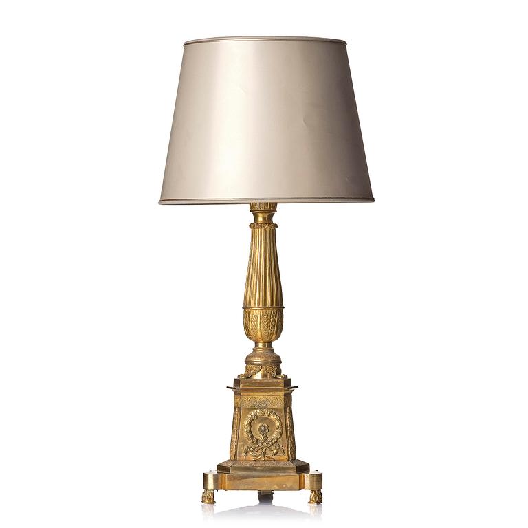 A Russian Empire ormolu lamp, ca 1830's.