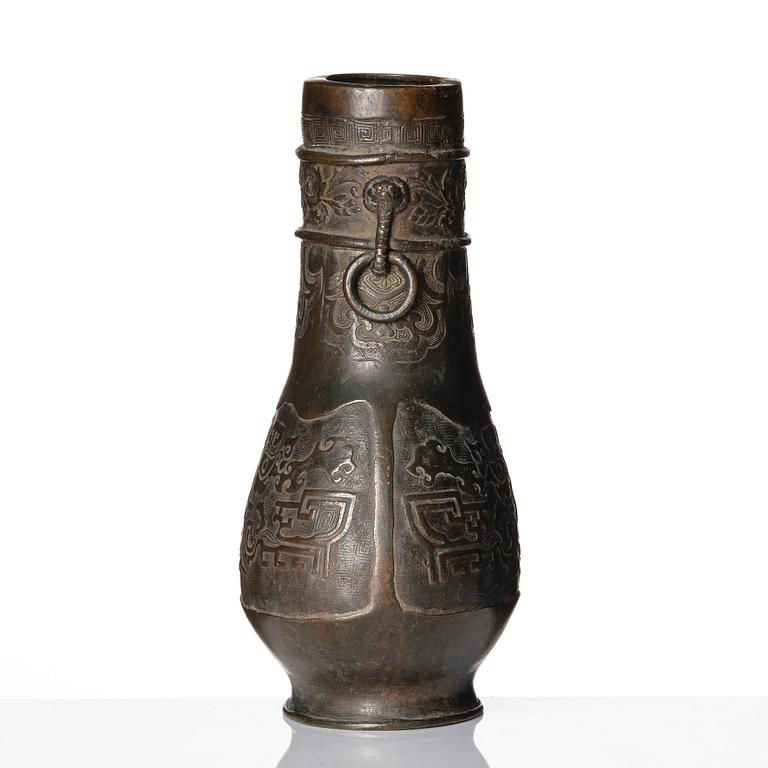 A archaistic bronze vase, Ming dynasty (1368-1644).