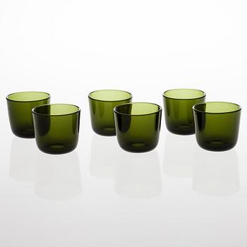 KAJ FRANCK, A set of Six 5023 Glasses and two glass bowls, Nuutajärvi.