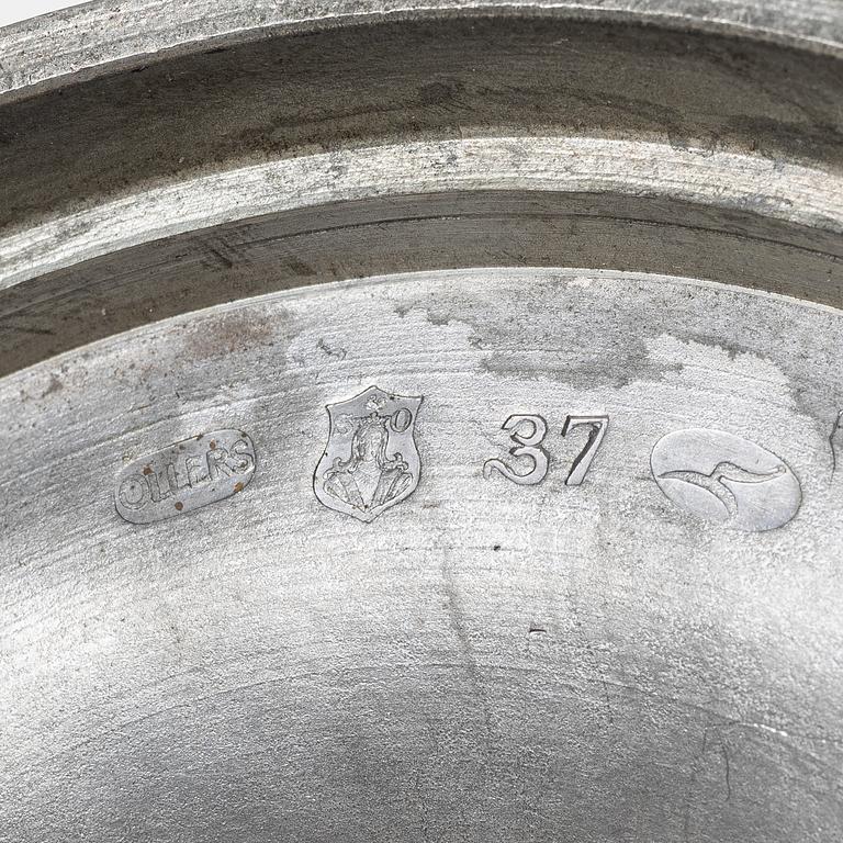 Edvin Ollers, a pewter table lamp, Stockholm, 1926.