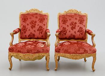 KARMSTOLAR, 1 par, Frankrike, 1800-/1900-tal.