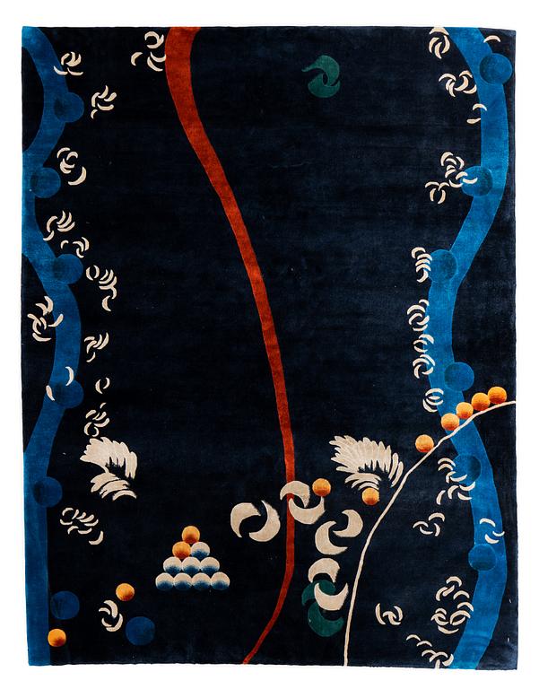 Carl Fredrik Reuterswärd, matto, a silk China, hand-knotted, ca 197 x 153 cm.