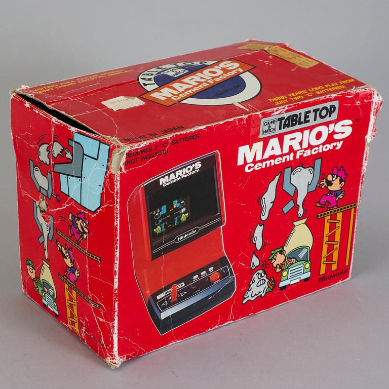 SPELKONSOL, "Mario's Cement Factory", Game & Watch table top, Nintendo, 1983.