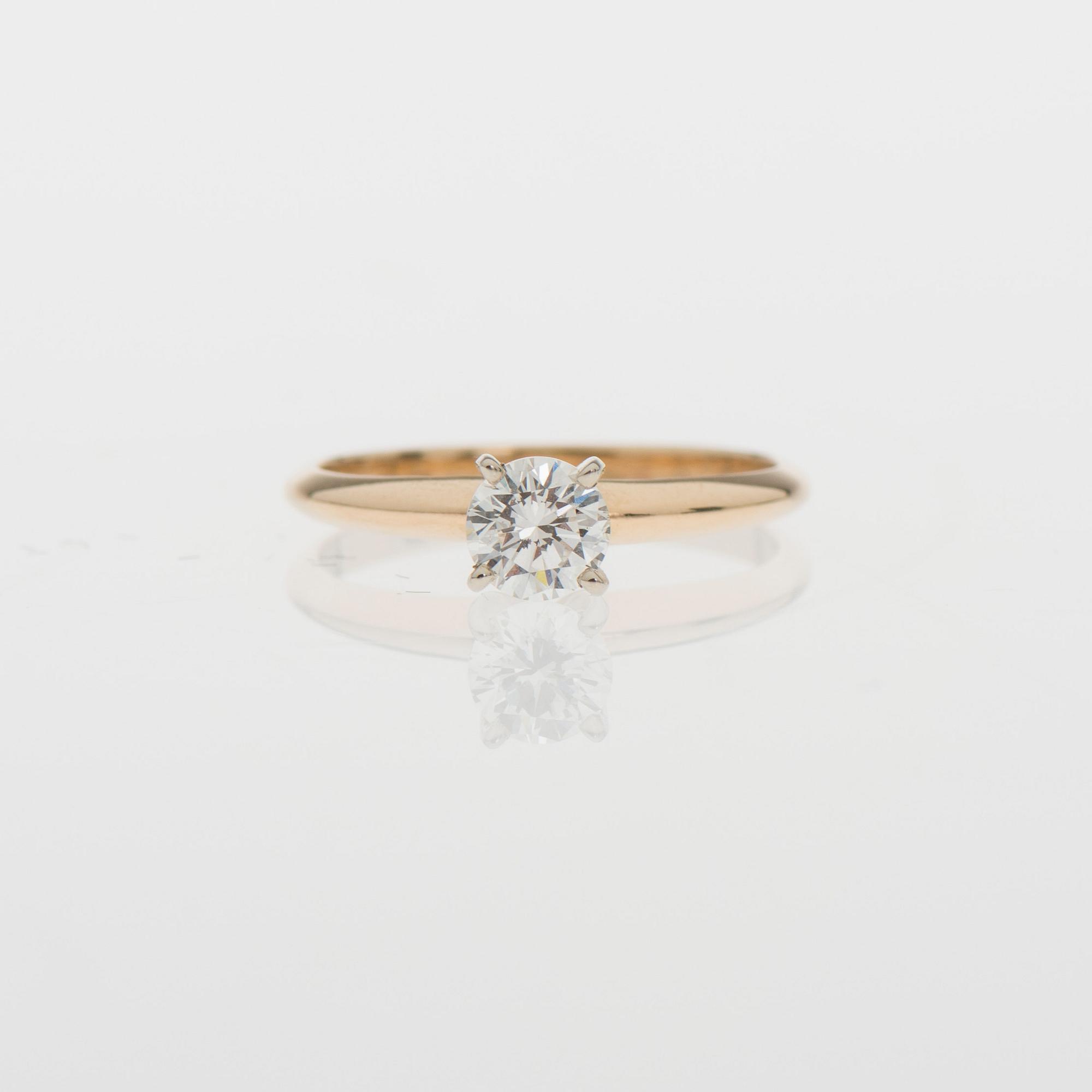 RING, briljantslipad diamant, 14K guld.