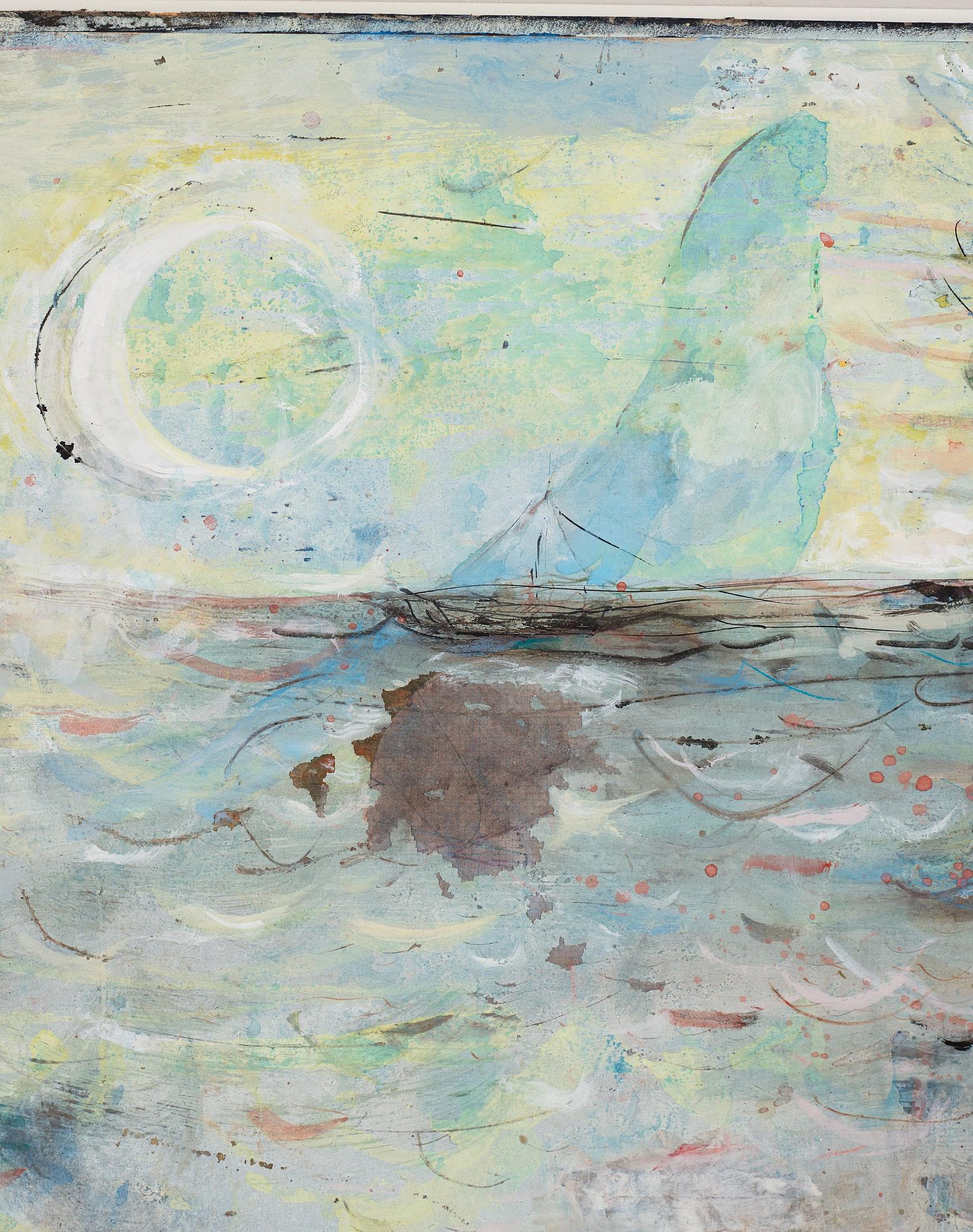 CO Hultén, gouache on paper laid on paper panel, signed and executed 1946.