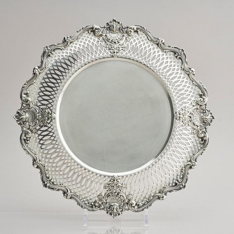Praktskål med fat, sterling silver, Black, Starr & Frost, New York 1874-1908.