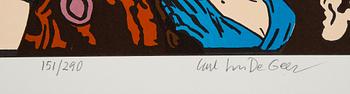 Carl Johan De Geer, lithograph in colours, signed 151/290.