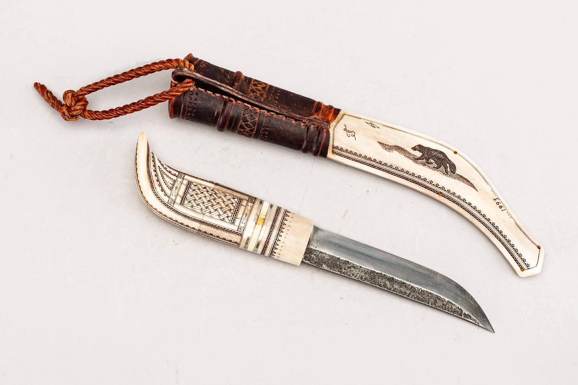 Sten-Åke Forsberg, samekniv, monogramsignerad, Kalix 1993.