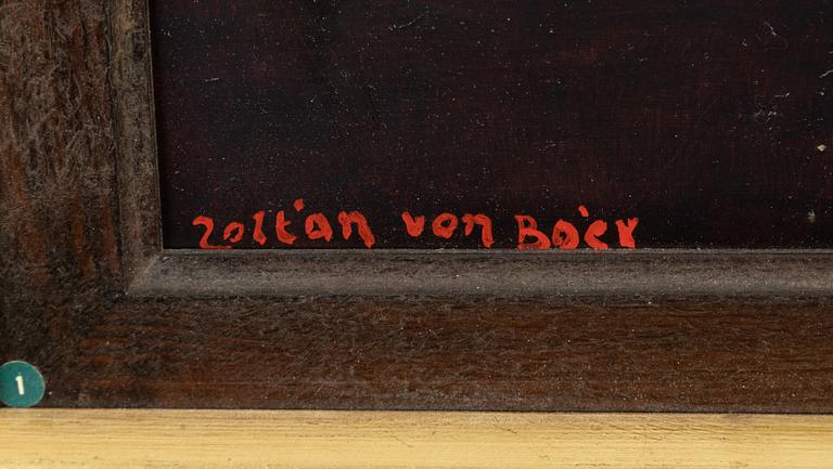 Zoltan von Boer, olja på pannå, signerad.