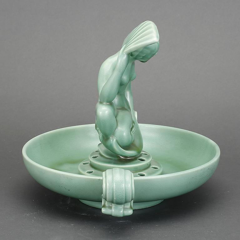 BLOMSTERUPPSATS, 2 delar, flintgods, Arthur Percy, Gefle, art déco, 1900-talets första hälft.