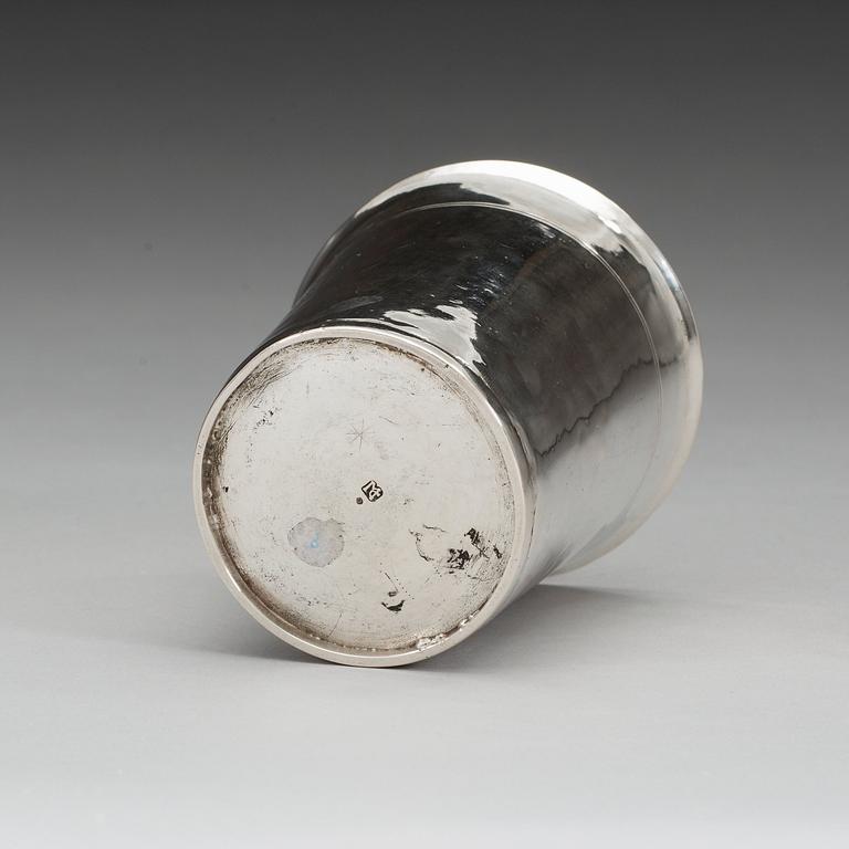 A Danish 17th century silver beaker, marks of Matz Christensen (Viborg 1646-1662).