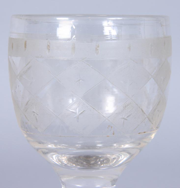 TEDOSA, glas, samt LIKÖRGLAS, 1800-tal.