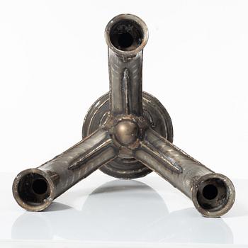 Allan Ebeling, candelabrum for three candles, wrought iron, Torshälla 1964.
