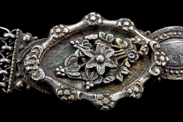 BÄLTE, silver, trol Turkiet, 1800/1900-tal. Vikt 360 g.
