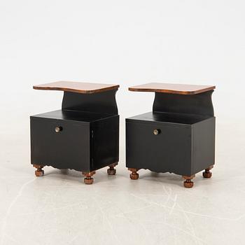 Bedside tables, a pair, 1940s.