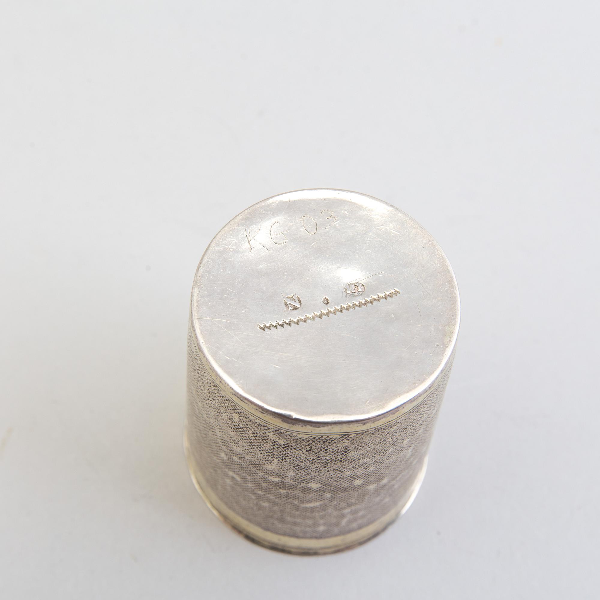 A German 17th century silver-gilt beaker, mark of Johann Höfler, Nürnberg.