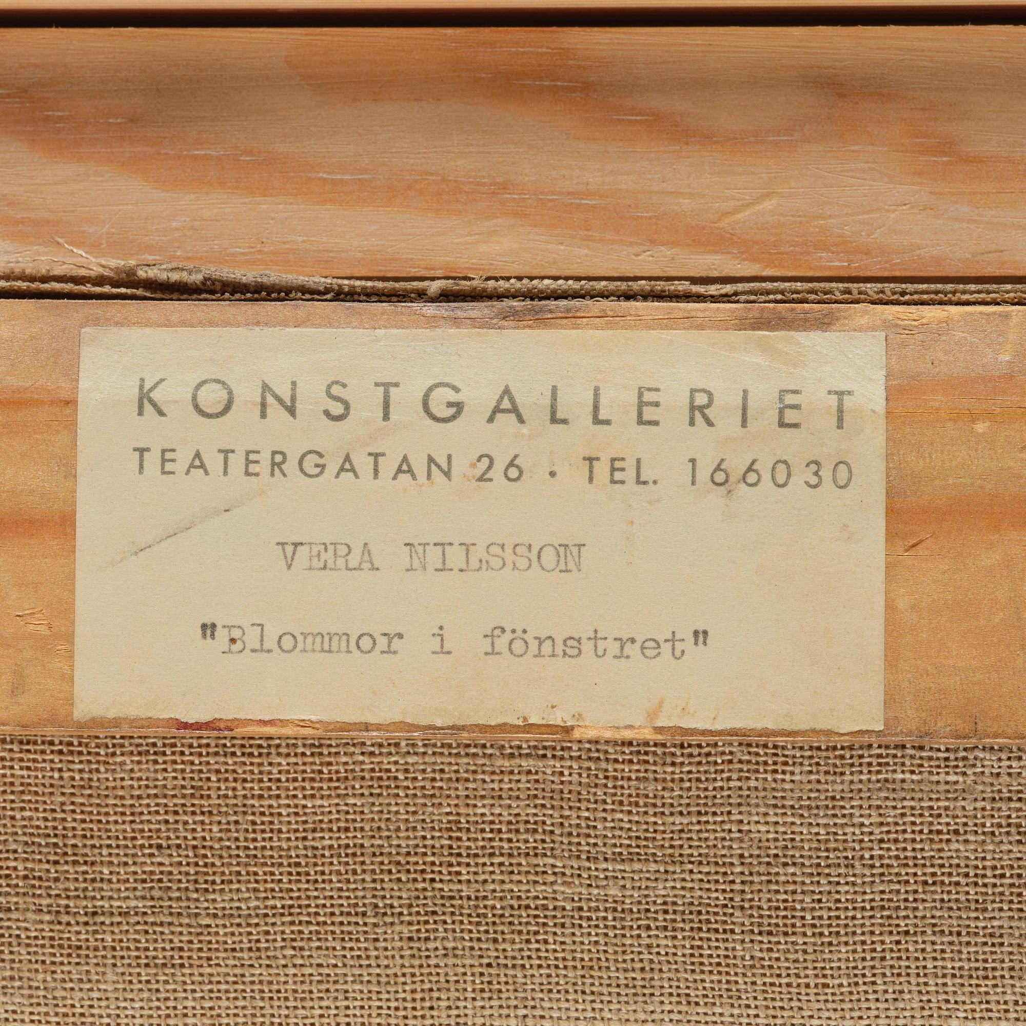 Vera Nilsson, "Blommor i fönstret".