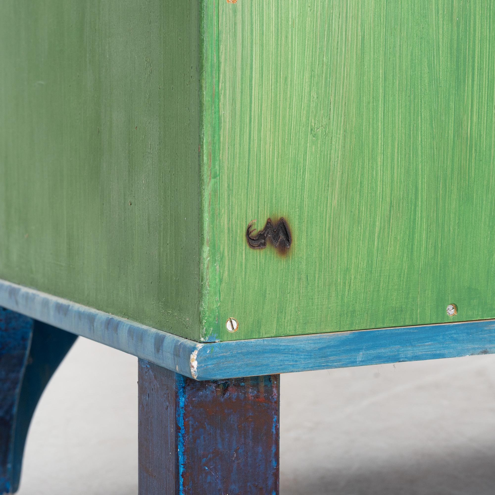 Carl Malmsten, cabinet, "Island", painted by Liselott Malmsten, Carl Malmsten AB, 1973.