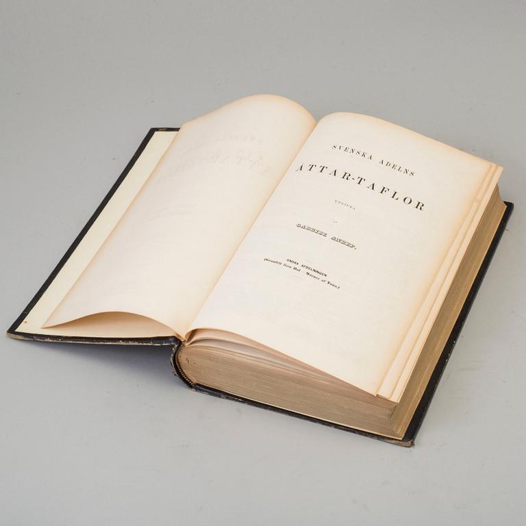 BOOKS, four volumes, 'Svenska Adelns Ättar-taflor', Gabriel Anrep, Norstedt, Stockholm, 1858-64.