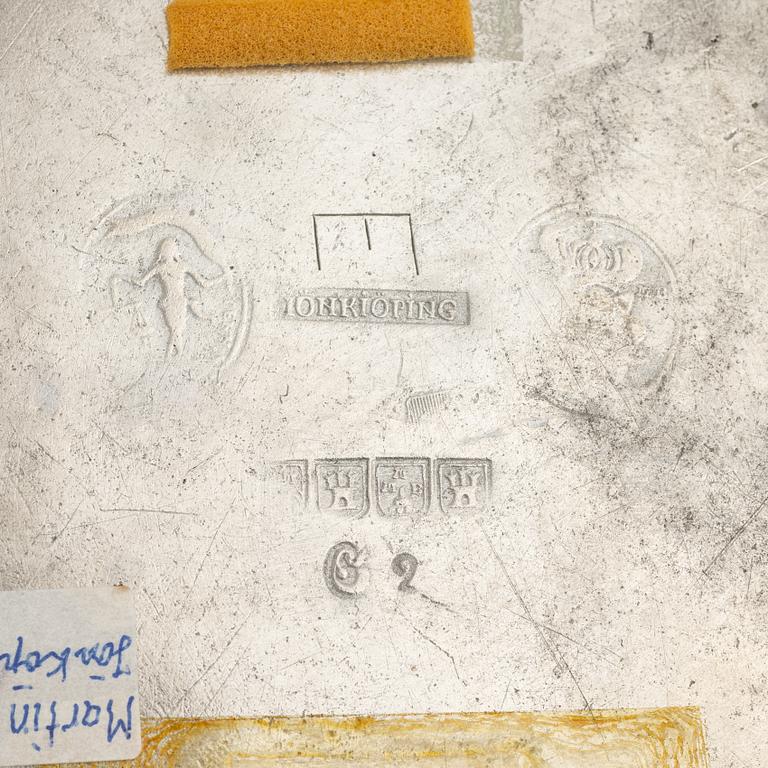 Six pewter plates, Sweden, including Melchior Beck, Stockholm, 1737, and six pewter plates, London, 18/19th century.