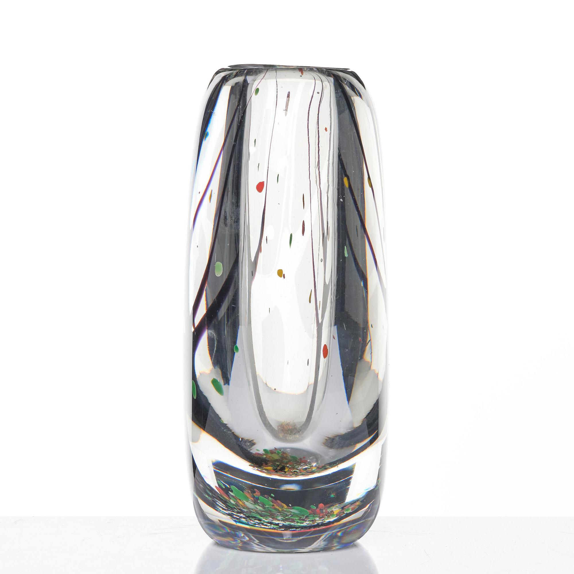 Vicke Lindstrand, a glass vase "Autumn", Kosta 1950s/60s.
