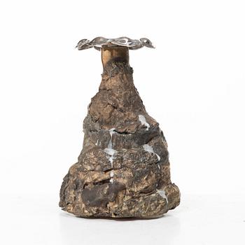 Olle Ohlsson, Skulptur/ljusstake, brons, silver, Stockholm 2020.