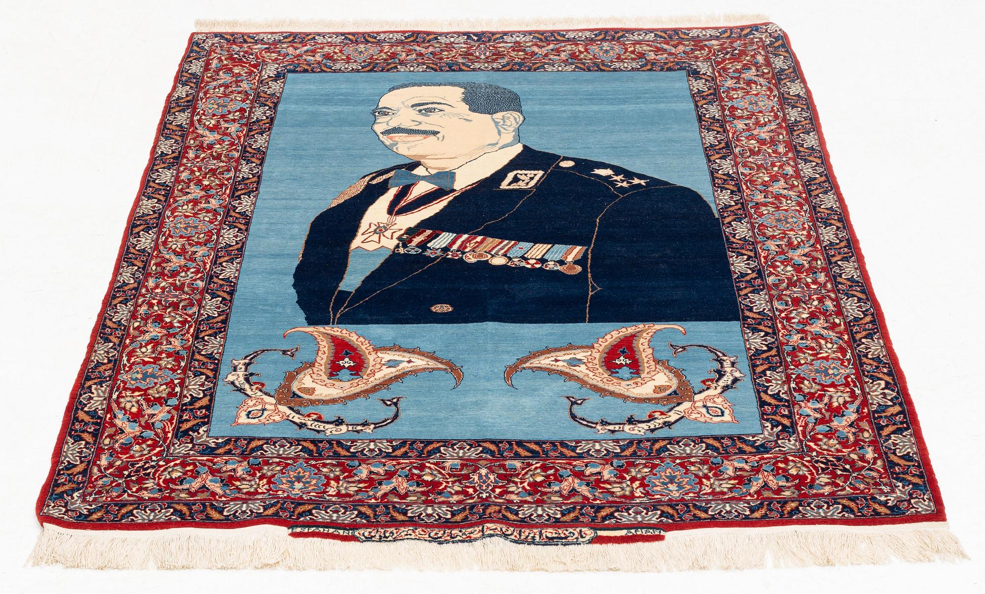 Matta, figural Isfahan, signerad (Hossein) Seirafian, ca 147 x 103 cm.