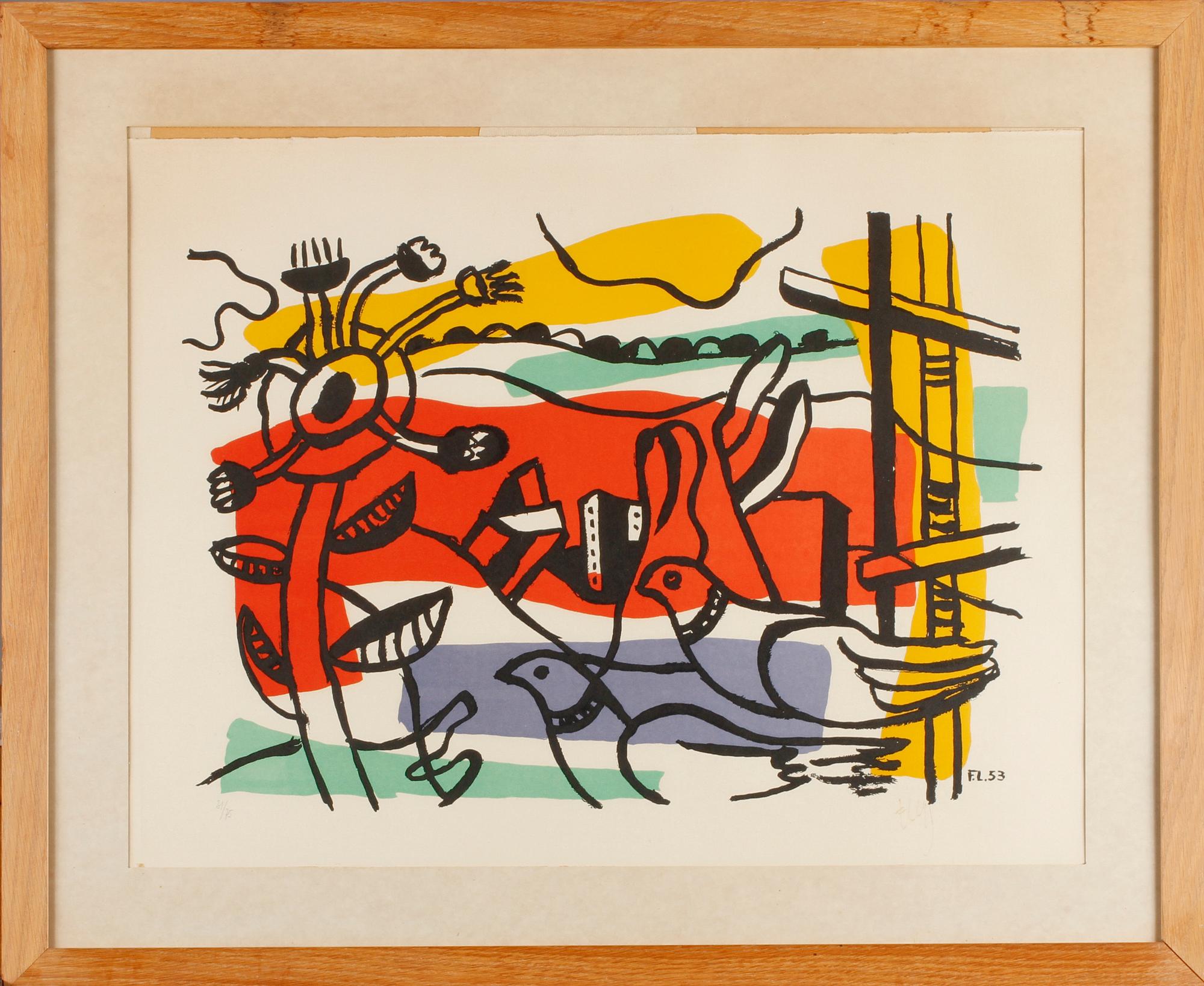FERNAND LÉGER, färglitografi, signerad, numrerad 31/75.