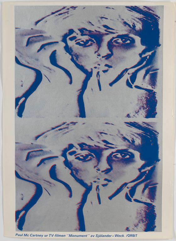 Ture Sjölander & Lars Weck, two screen prints from the movie "Monument" and Hansson & Karlssons debut album 1967.