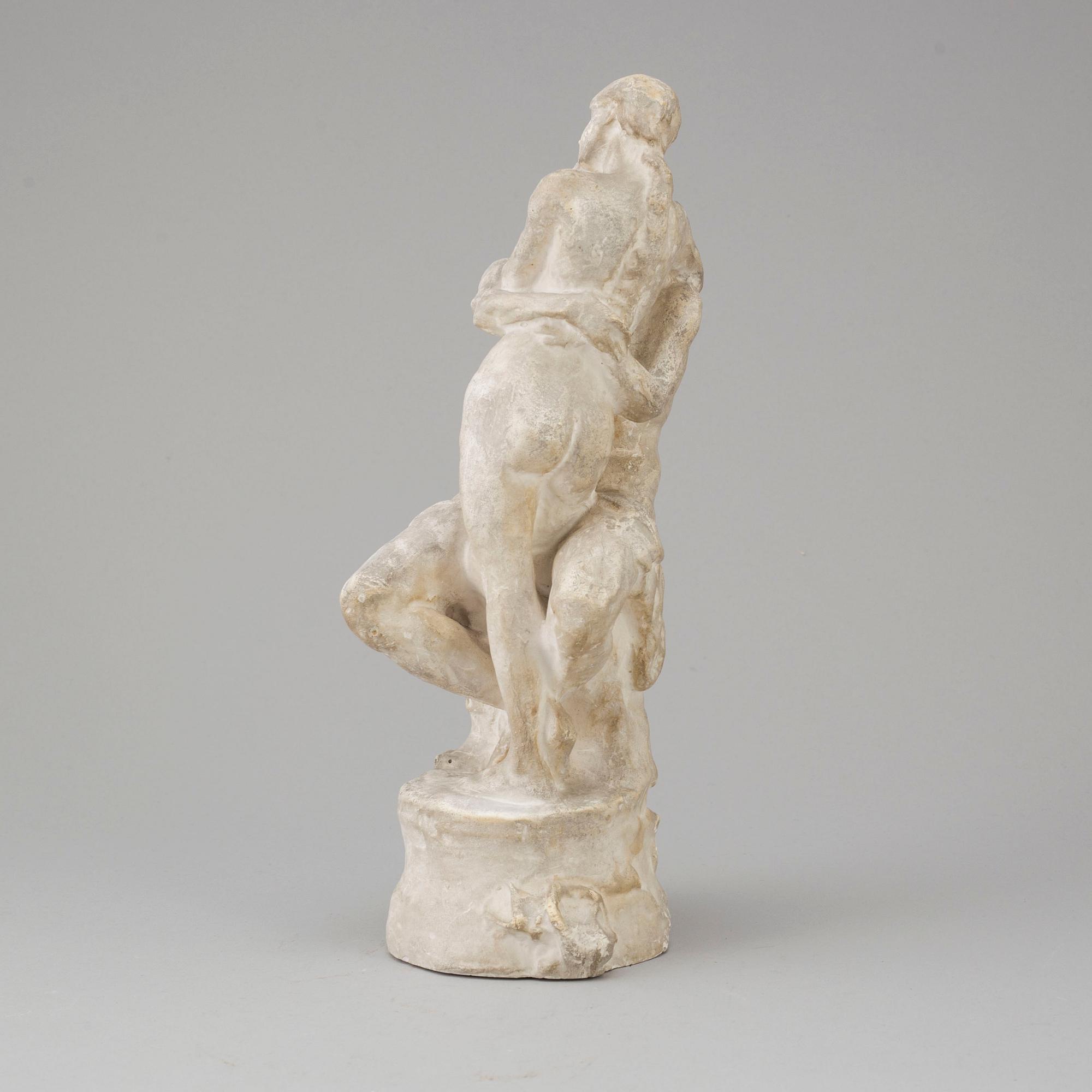 JOHN BÖRJESON, skulptur, gips, "Tröst". Signerad J. Börgeson.