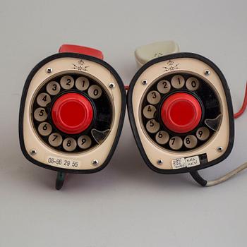 a set of six telephones by Ralp Lysell and GUstav Aring.