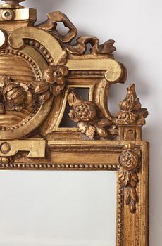 A Gustavian giltwood mirror by J. Åkerblad (master in Stockholm 1756-99).