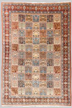 A carpet, Figural Moud, ca. 346 x 237 cm.