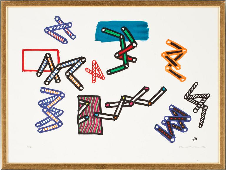 LENNART RODHE, serigrafi, signerad, daterad o numrerad 44/73, 1971, monogramsignerad i trycket.