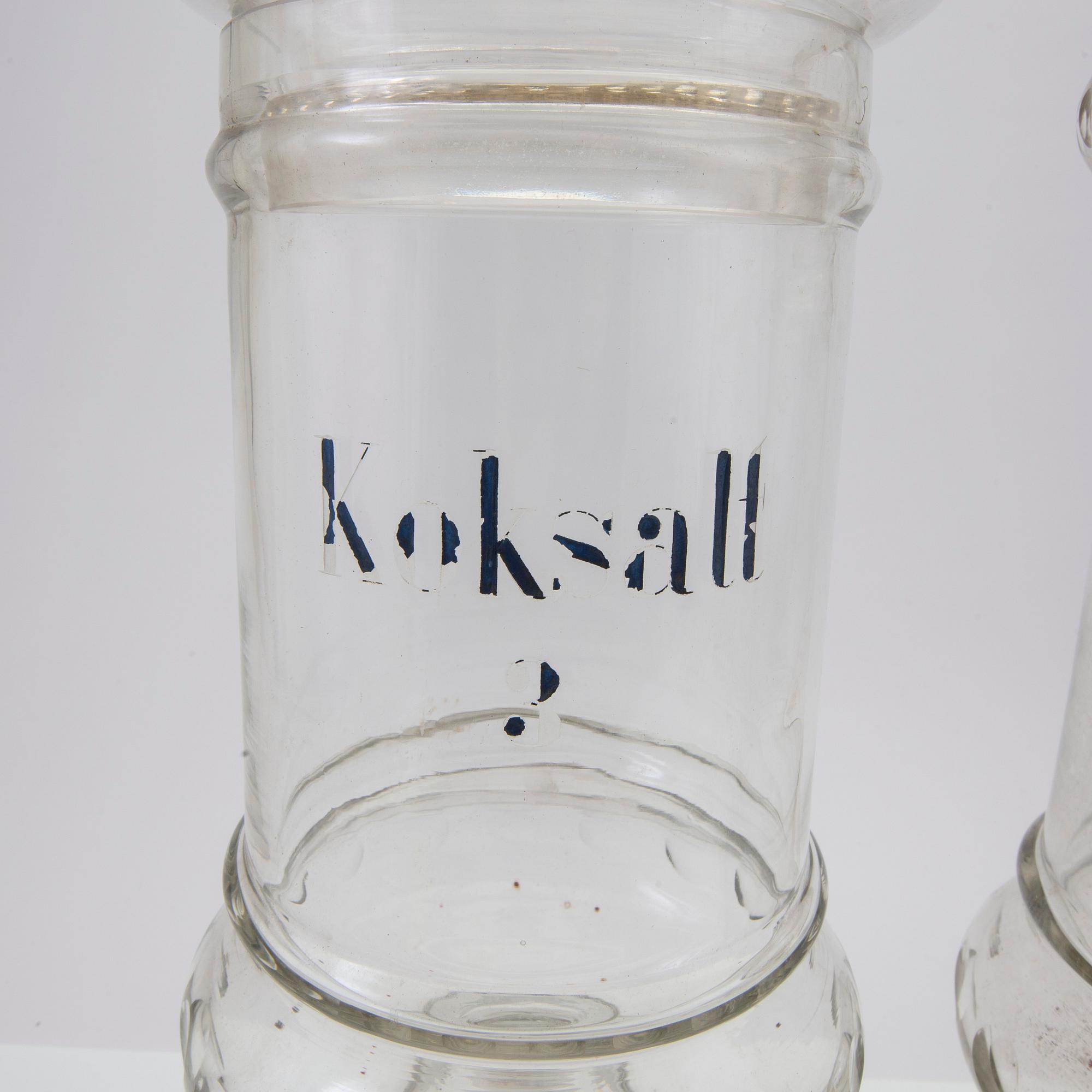 Apothecary jars, 7 pieces, first half of the 20th century.