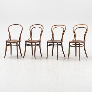 Cafestolar, fyra stycken, Josef Hoffmann samt Jacob & Josef Kohn, omkring år 1900.