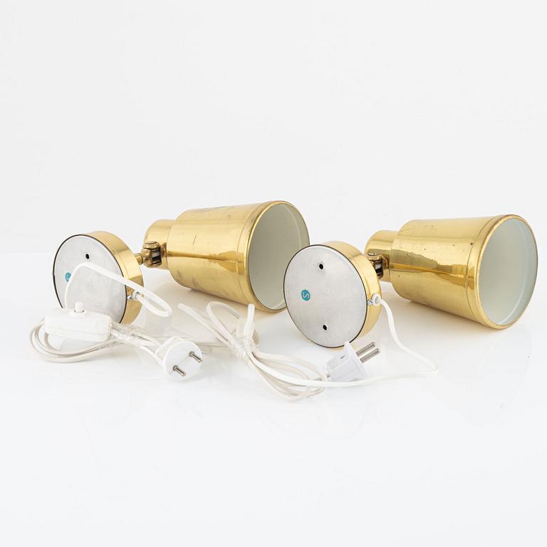A pair of brass wall lights from Bröderna Johansson Autometall, 1960's.