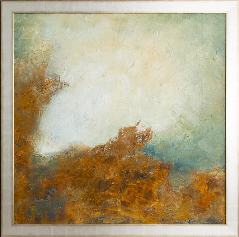ALEJANDRO HERMANN, oil and mixed media on canvas laid on board, signed.