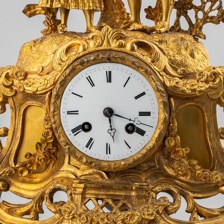 A Louis XV style mantle clock, France, second half of the 19th Century.