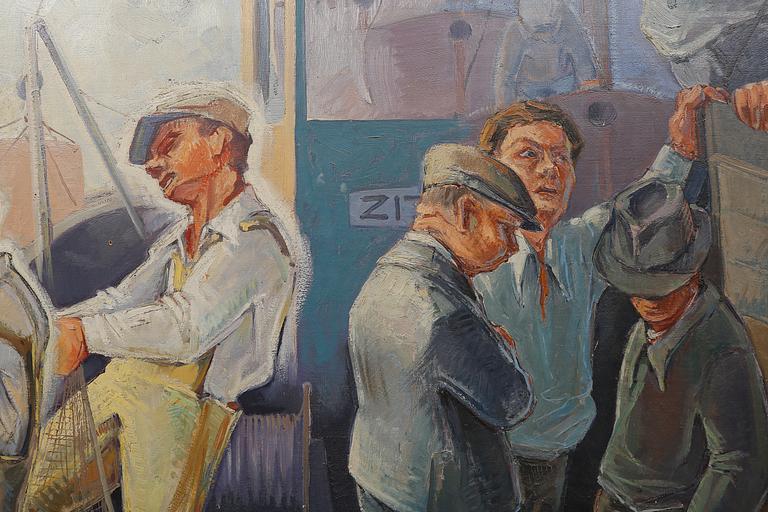 OKÄND KONSTNÄR, olja på masonitpannå, signerad G. Thelander och daterad 1937.