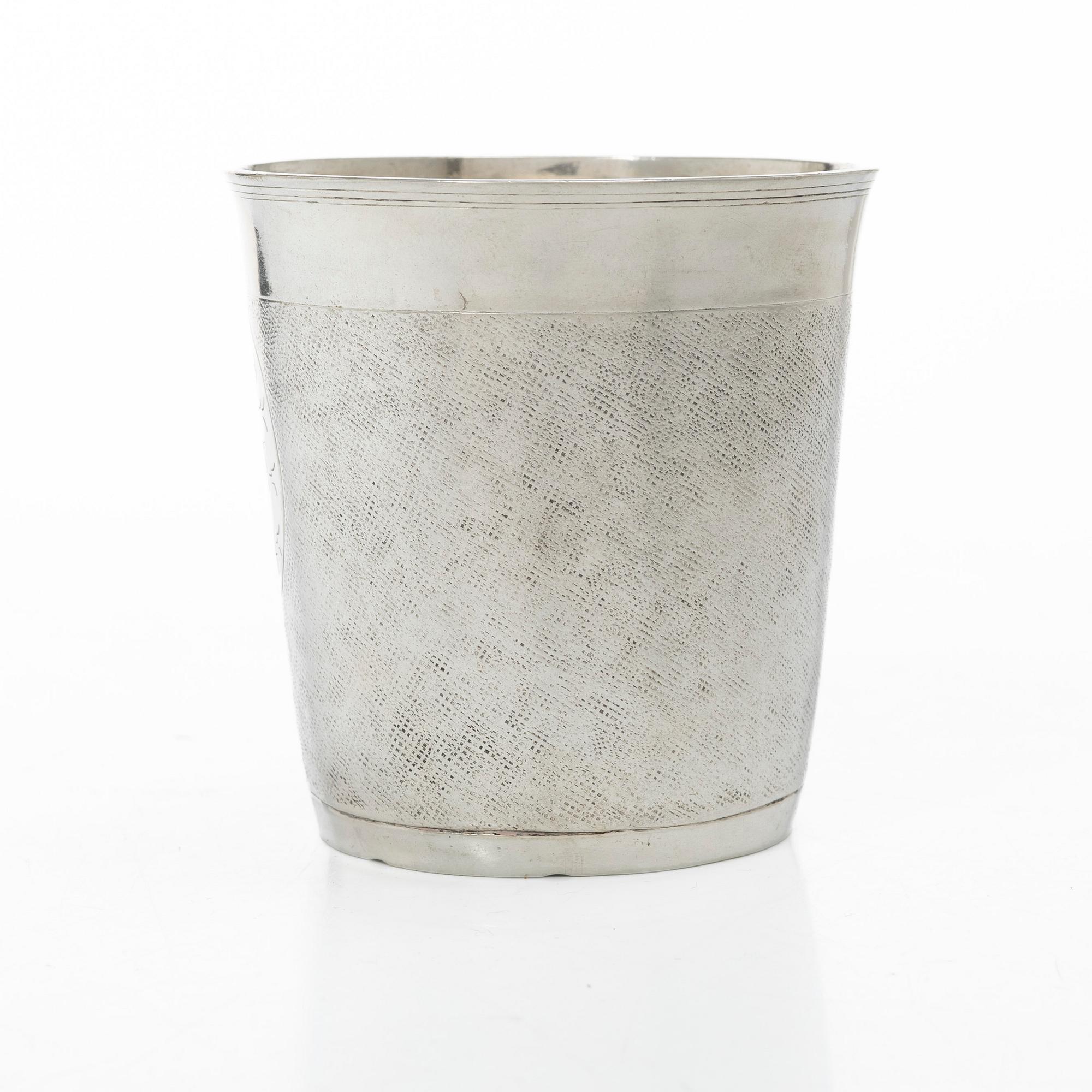 A Danish 18th century silver beaker, mark of Johan Mehl, Viborg (active 1725-1765).