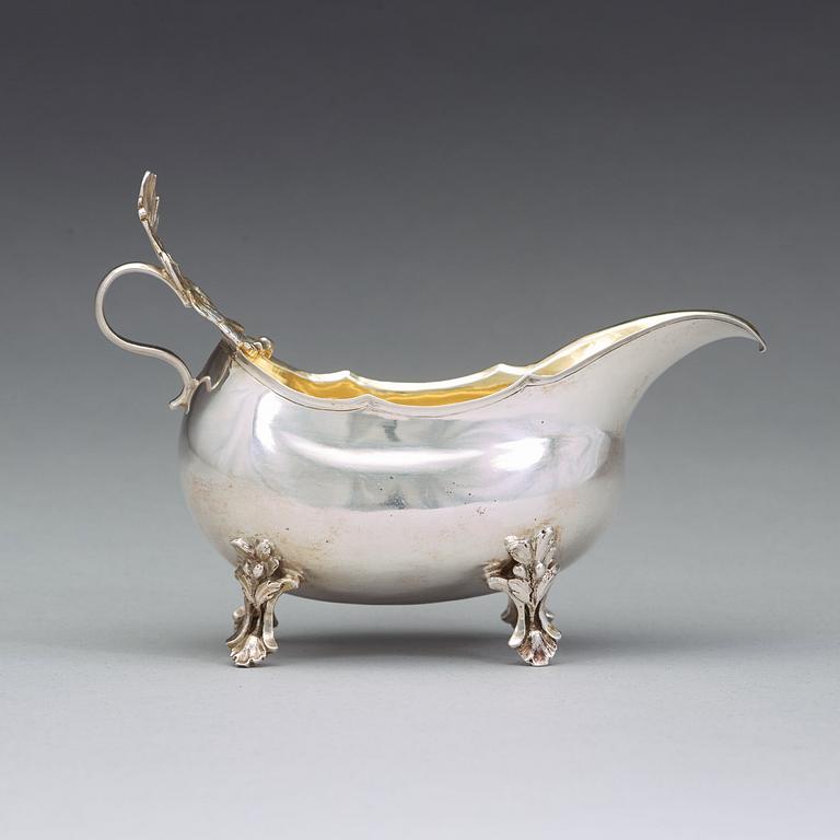 A Swedih 18th century parcel-gilt cream-jug, mark of Pehr Zethelius, Stockholm 1776.