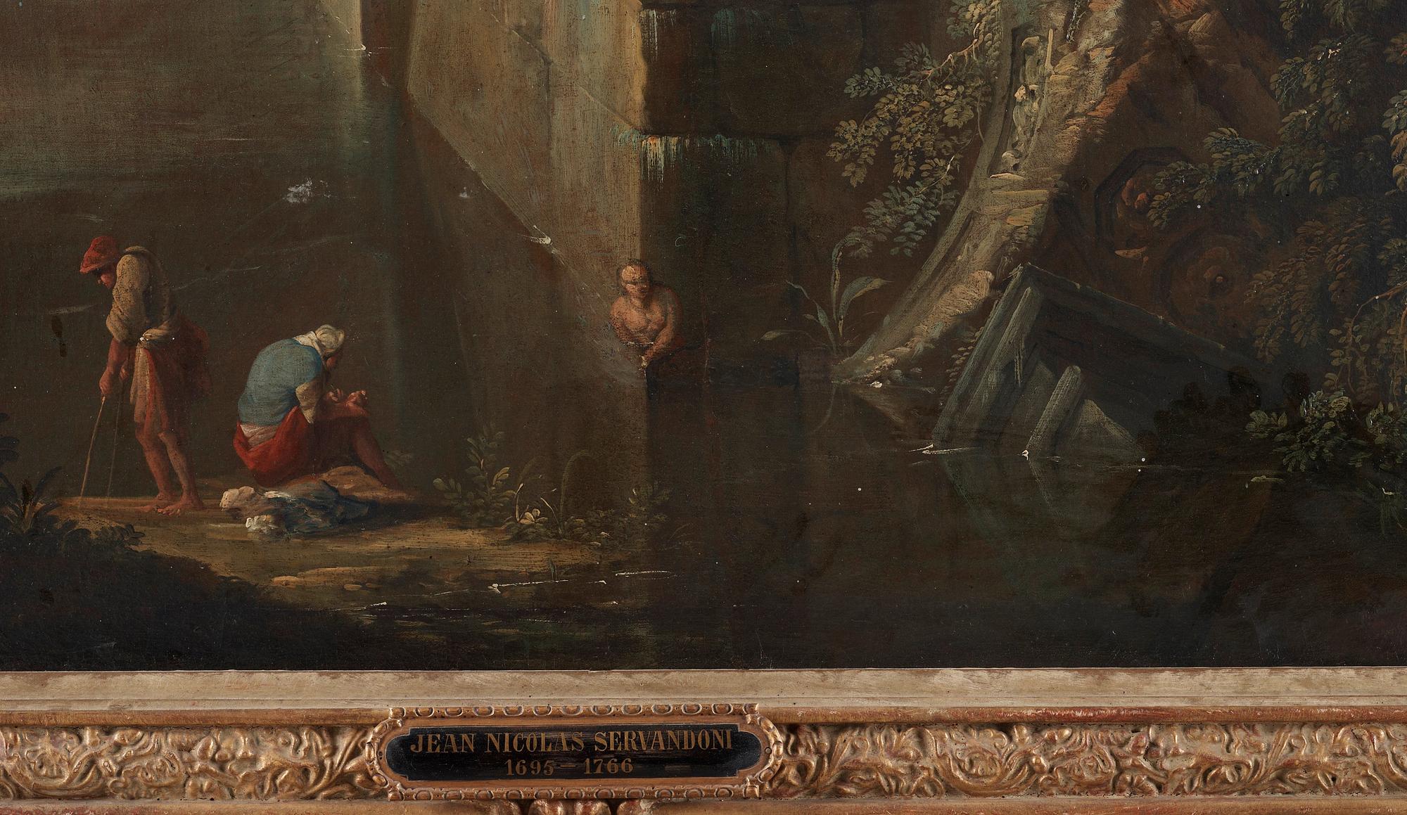 Giavanni Nicolas Servandoni, Capriccio with figures.