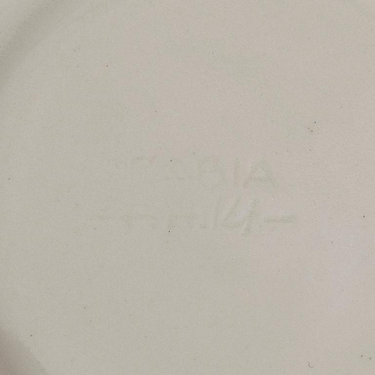 Eight coffee cups with saucers, Friedl Holzer-Kjellberg, Arabia late 1950s, and 7 side plates.