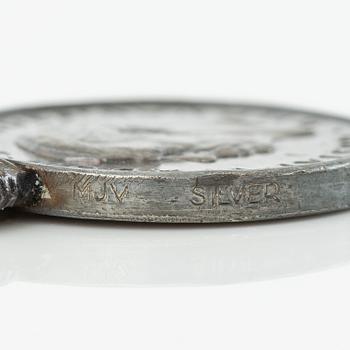 Gold medal and silver medal, Gustaf VI Adolf, Sweden, Royal Patriotic Society.