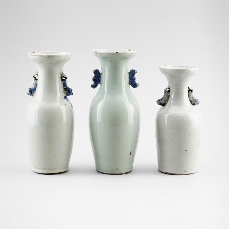 VASER, 3 st,  porslin, Kina, 1800-tal.