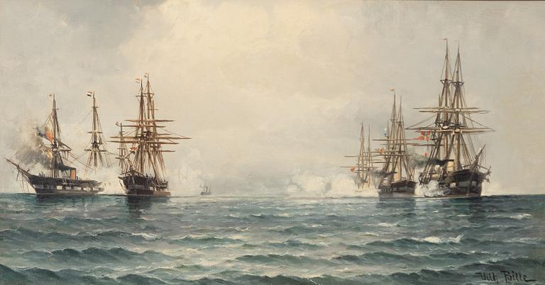 Vilhelm Victor Bille, Naval Battle (possibly the Battle of Heligoland).